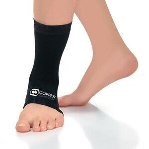 DG-51 Copper Compression Size Small Ankle Sleeve, Black